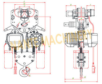 Electric Rope Hoist / 10 Ton 5 Ton Electric Hoist With Double Cover Protection